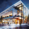 Shopping mall with fire protection